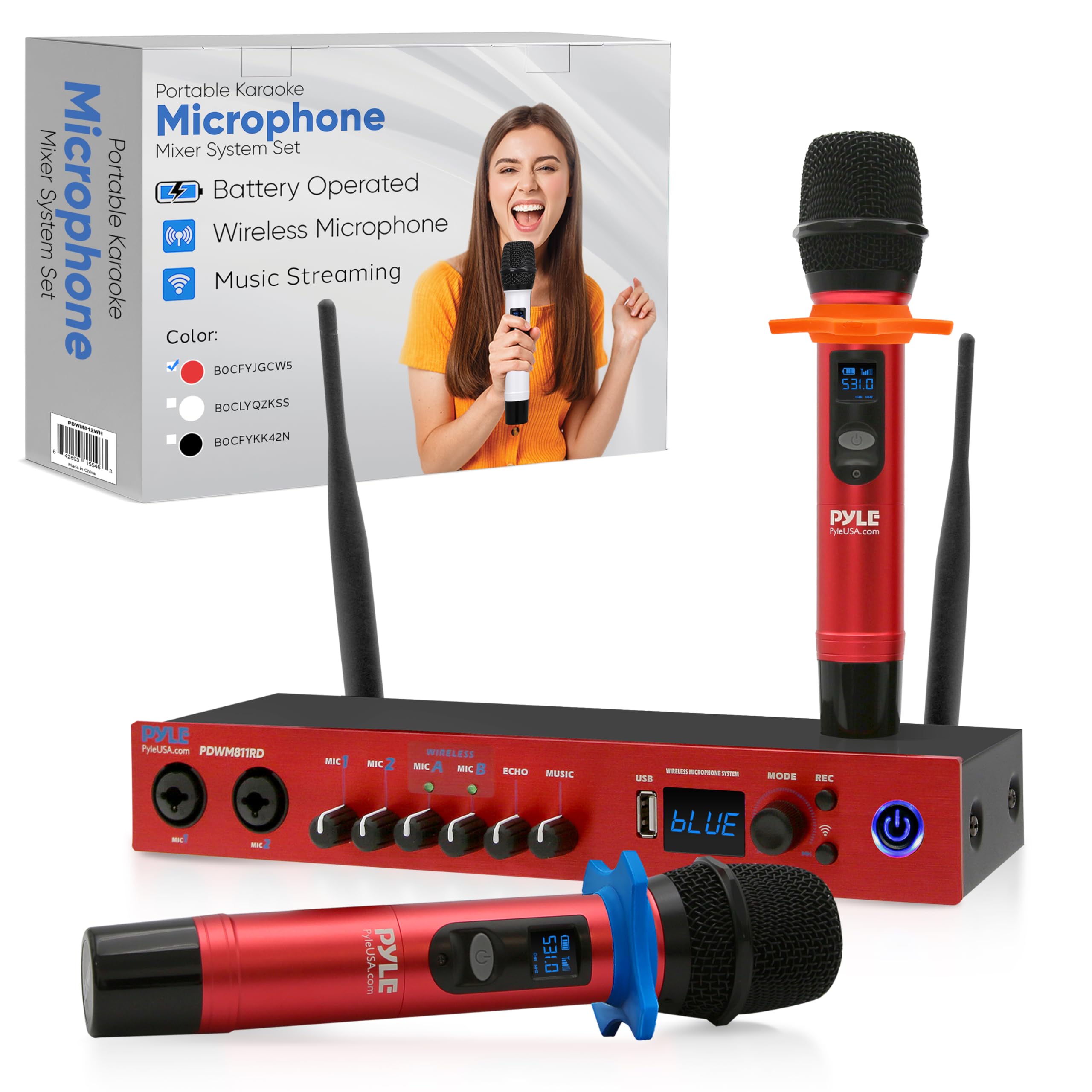 Sistema de Micrófono Inalámbrico UHF Pyle, Bluetooth,