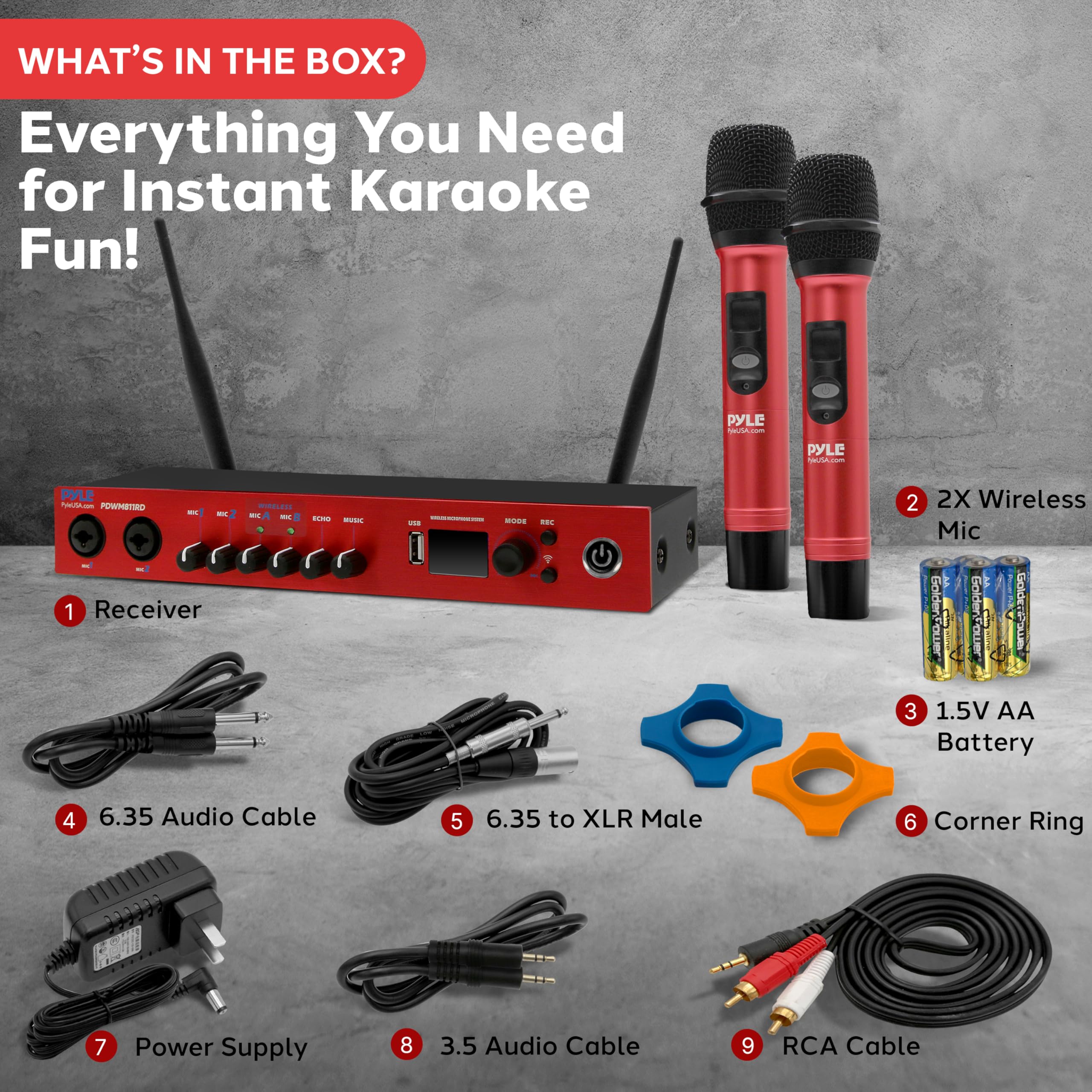 Sistema de Micrófono Inalámbrico UHF Pyle, Bluetooth, - Imagen 7