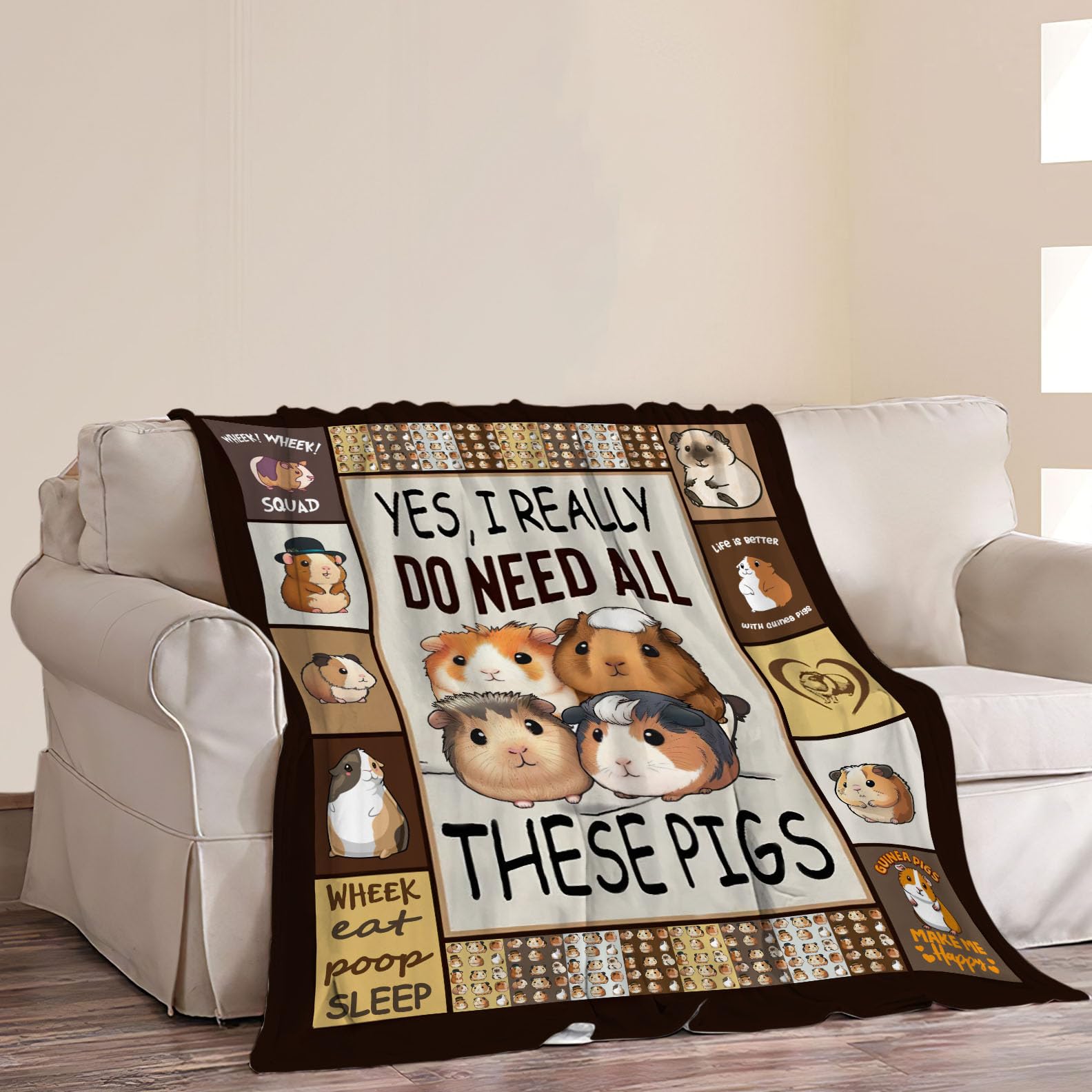 Manta para Cama de Cobayas Decorativa y Acogedora de