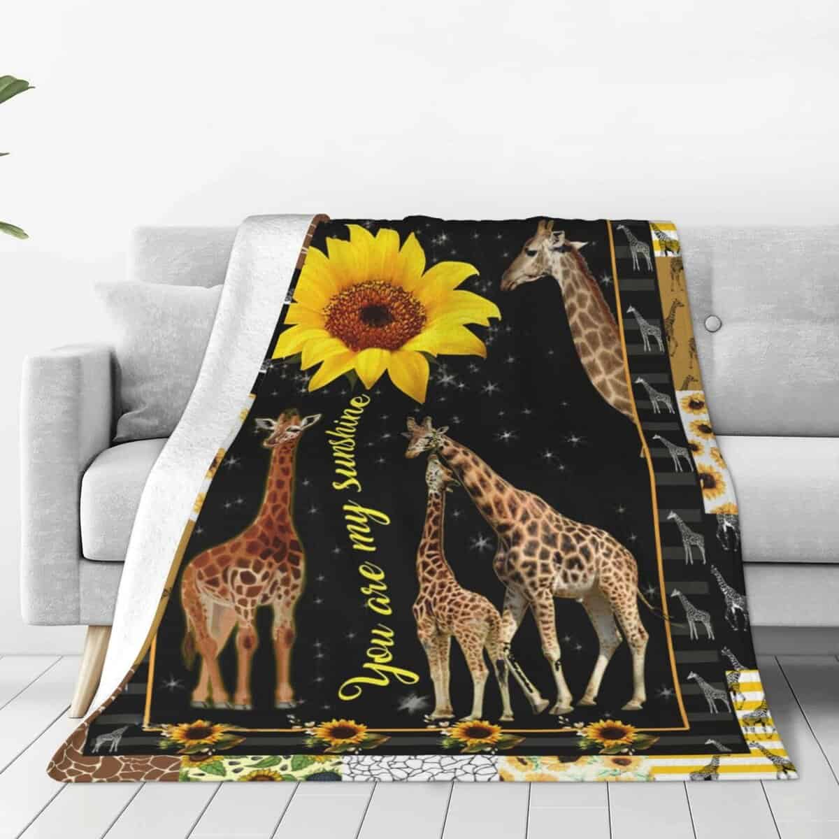 Manta de Jirafa Decoración de Jirafas Mantas de Cozy Fleece - Imagen 4