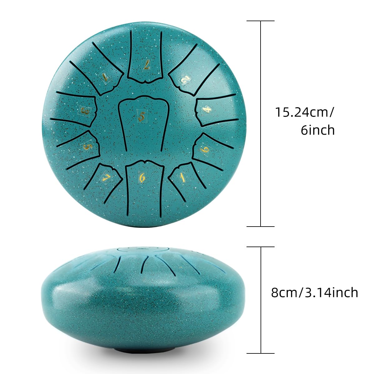 Steel Tongue Drum-11 Notes 6 inch.Concert and Mallets for - Imagen 7