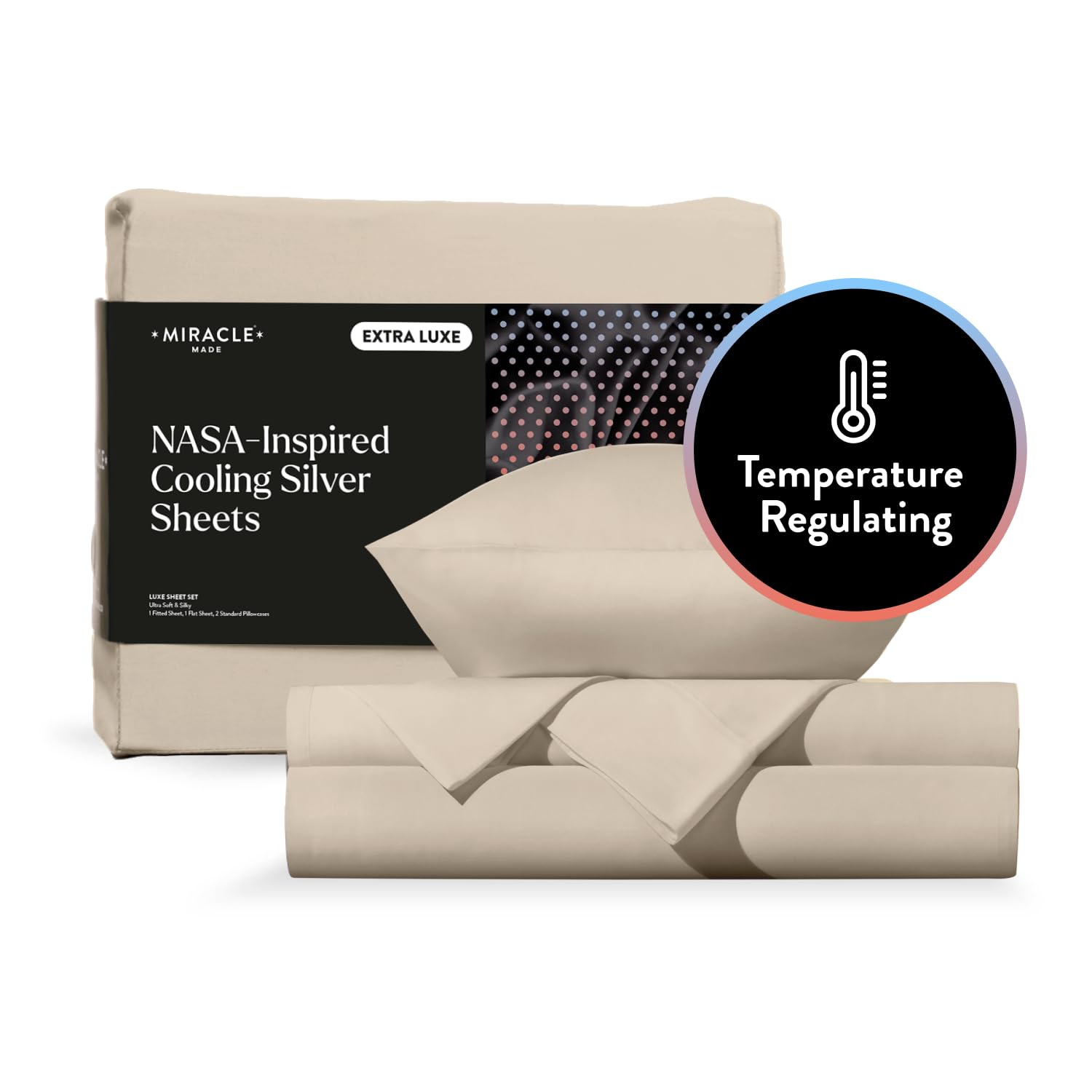 Juego de Sábanas Ajustables Miracle Made Extra -Arena