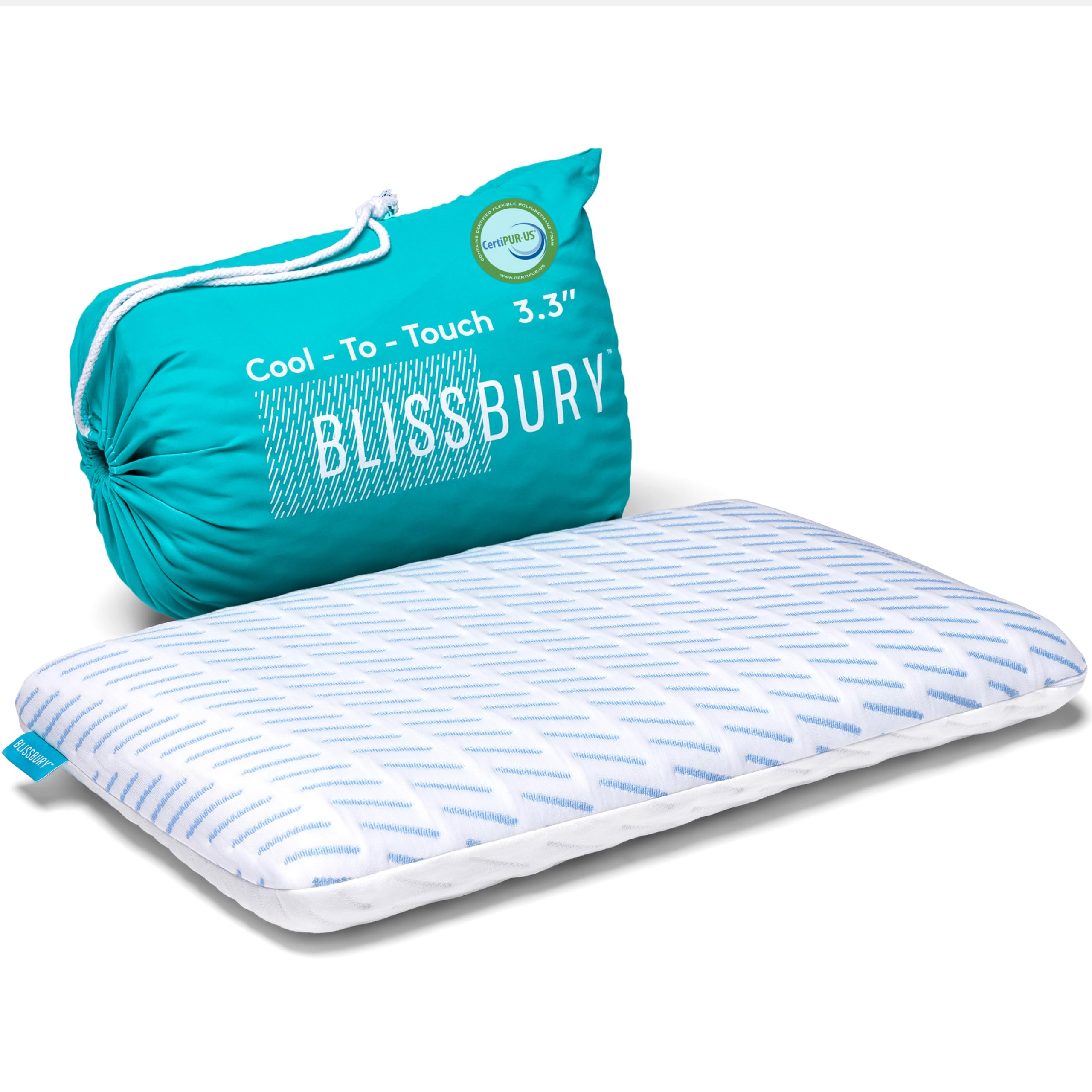 Almohada ultrafina de 3.3 pulgadas para dormir BLISSBURY |