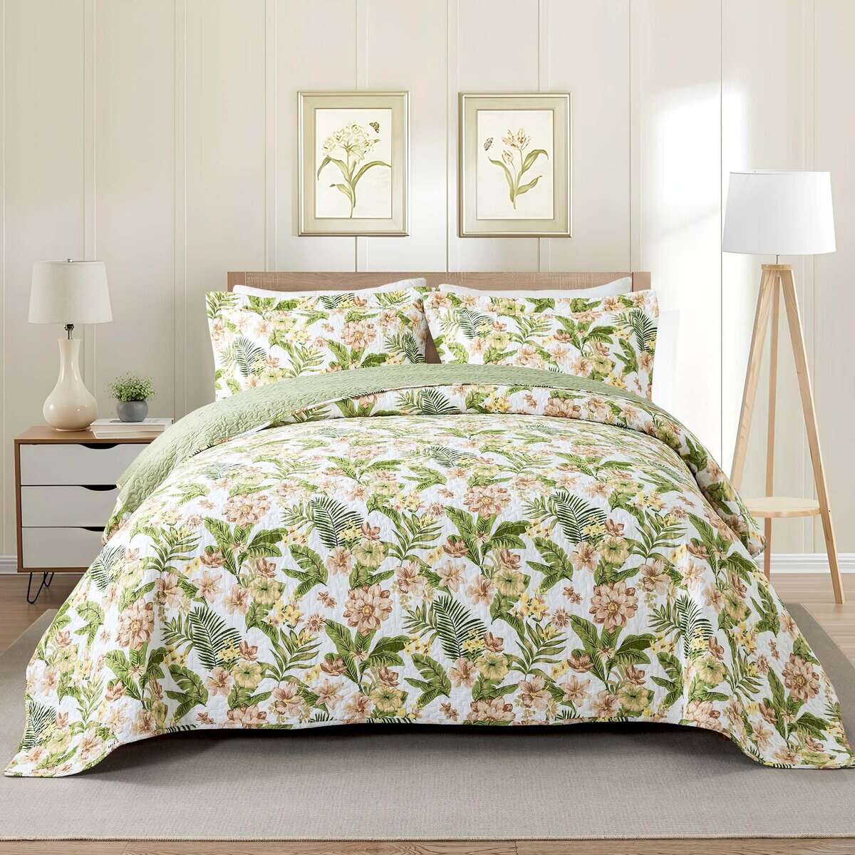 Juego de Colcha y Edredón NEWLAKE de Algodón - Set