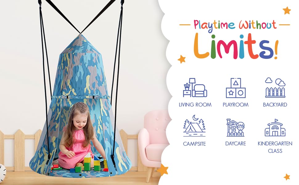 Columpio de Tela en Forma de Plataforma Colgante - Columpio - Imagen 5