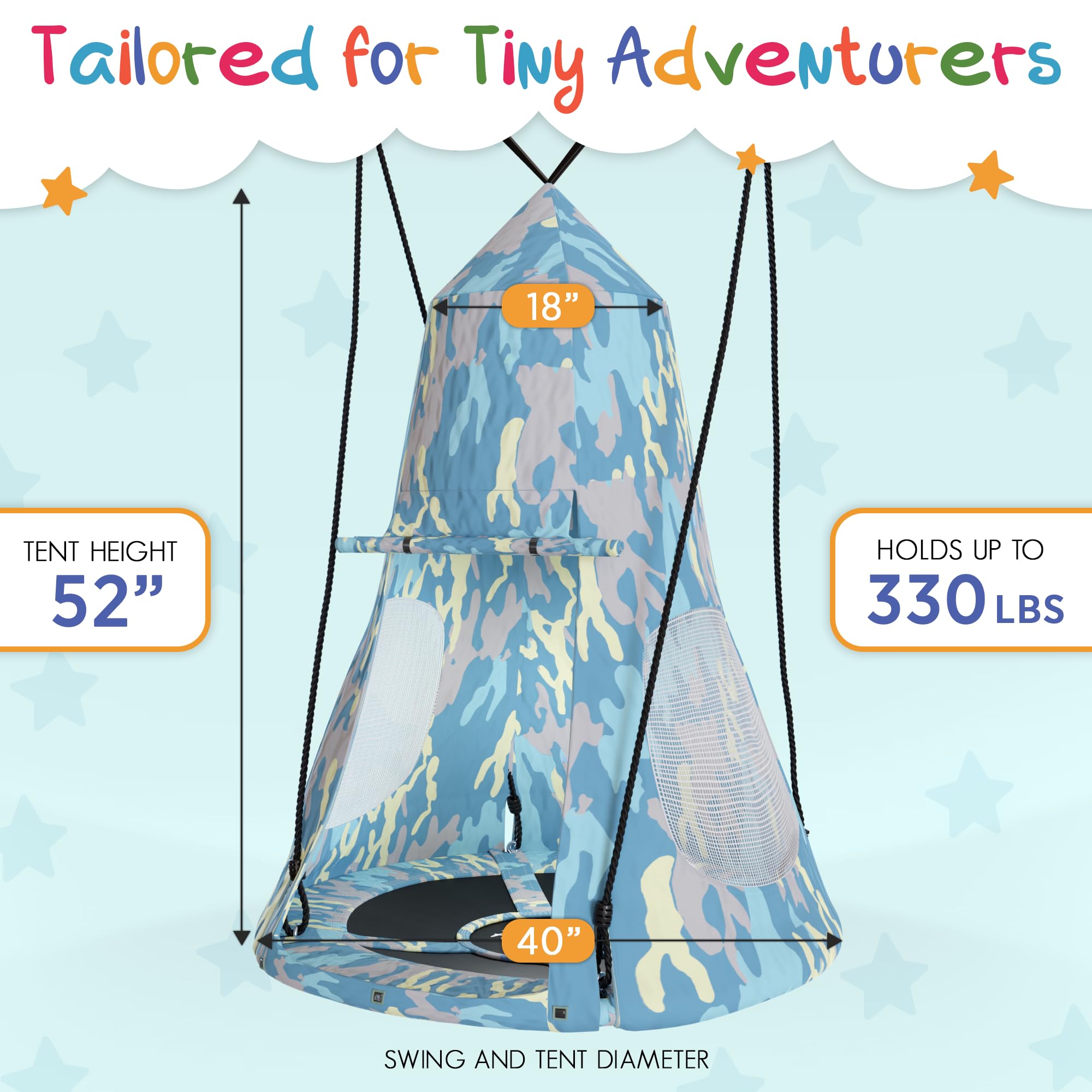 Columpio de Tela en Forma de Plataforma Colgante - Columpio - Imagen 4