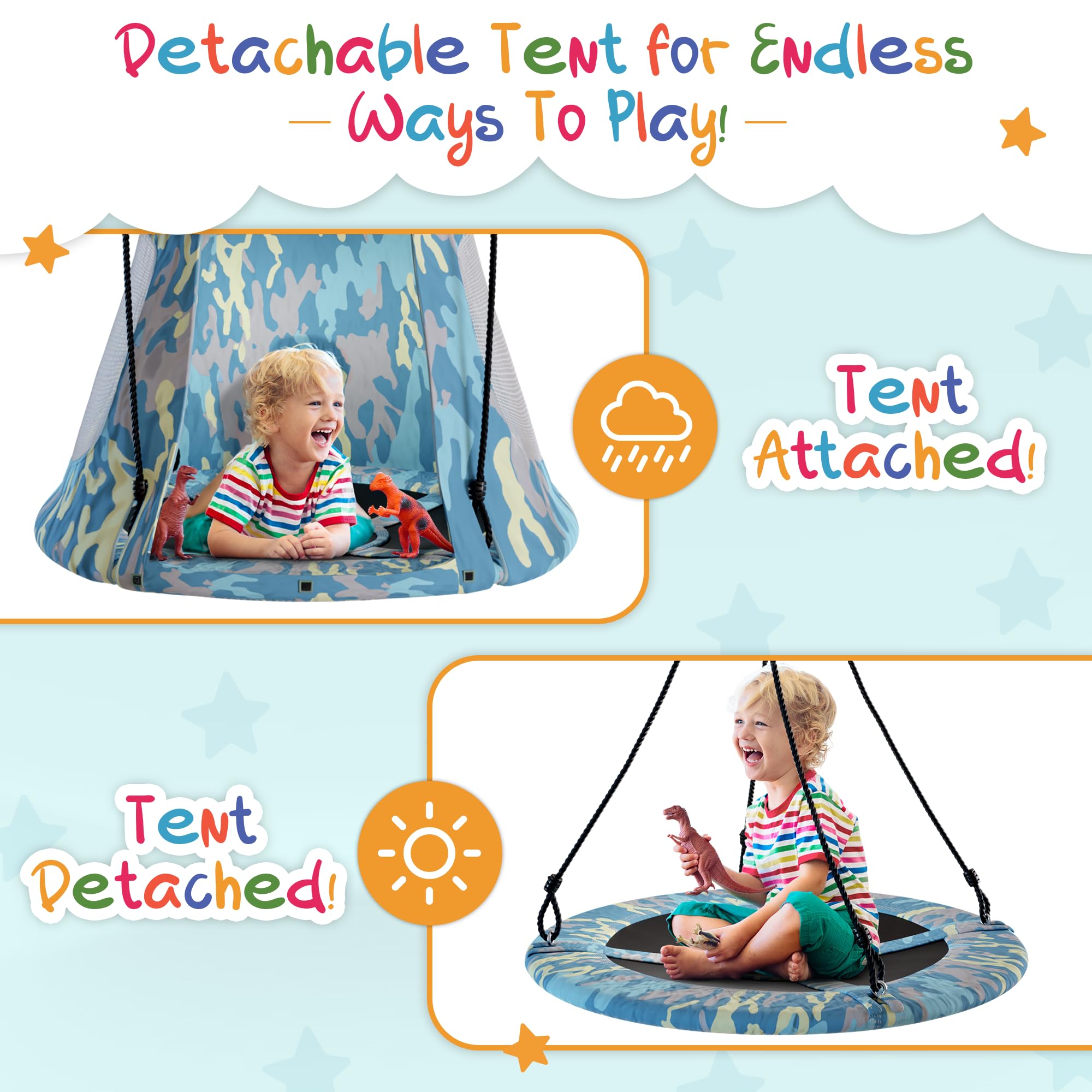 Columpio de Tela en Forma de Plataforma Colgante - Columpio - Imagen 7