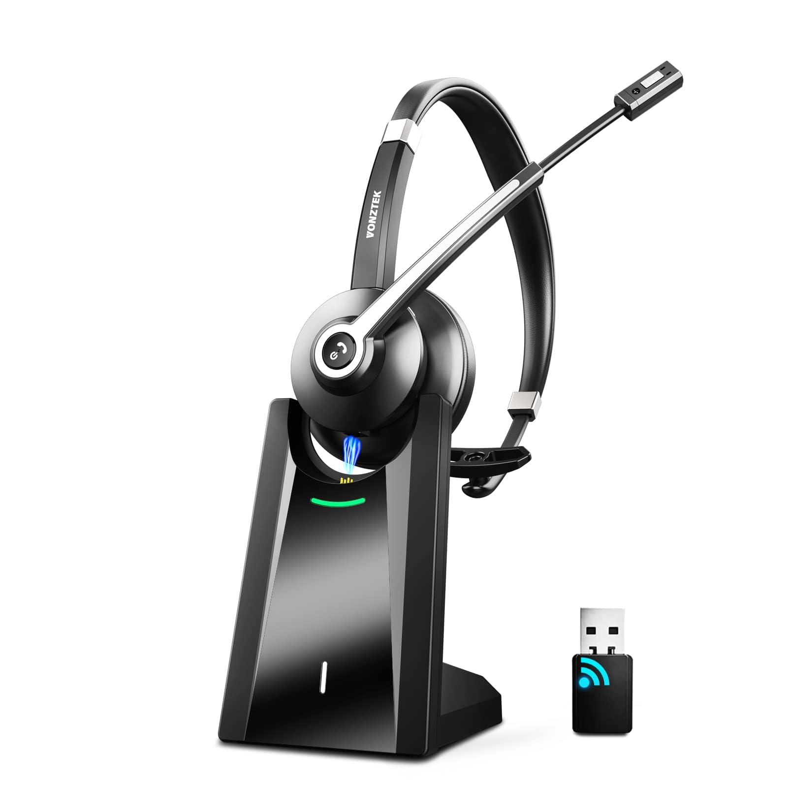 Audífono inalámbrico con micrófono, audífono Bluetooth,