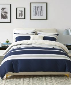 Juego de Funda nórdica de algodón EWlinens King Size - Azul