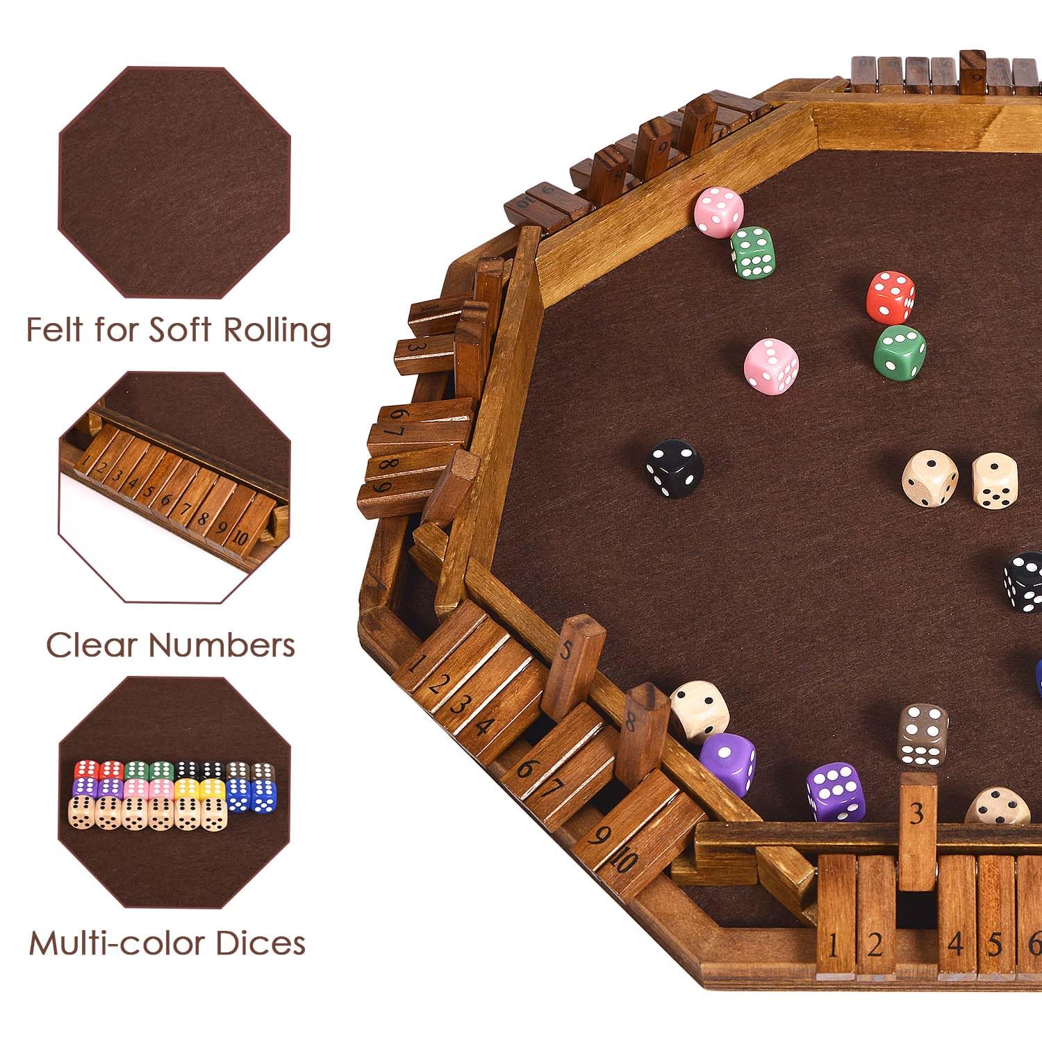 Juego de Dados Vamslove Shut The Box para 8 Jugadores - Imagen 5