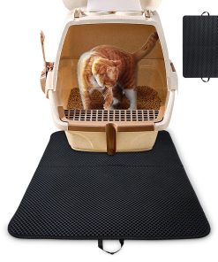 2 Pack Doble Capa Alfombrilla para Arenero de Gato con Asa,