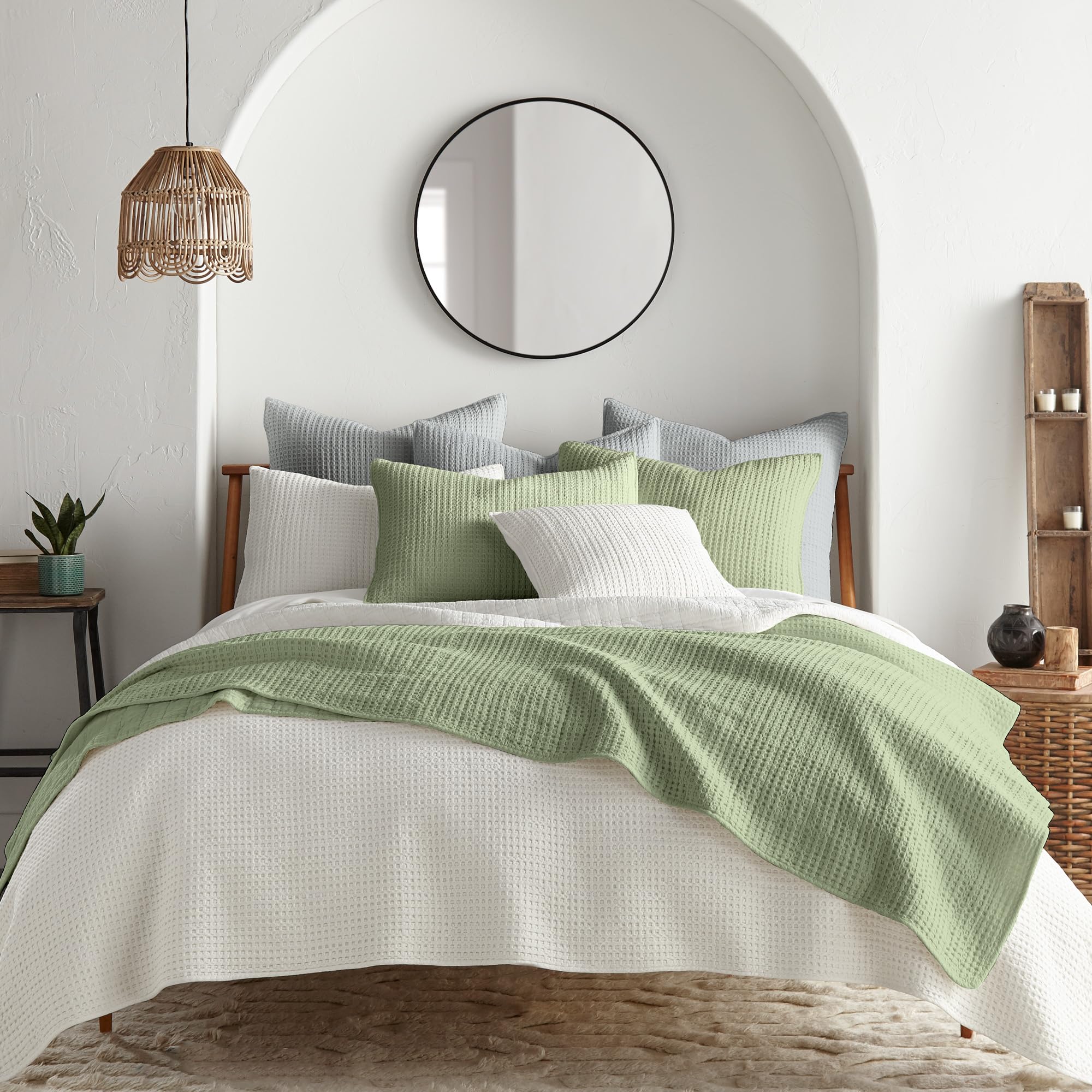 Levtex Home - Mills Waffle - Juego de Colcha -Verde Salvia - Imagen 4