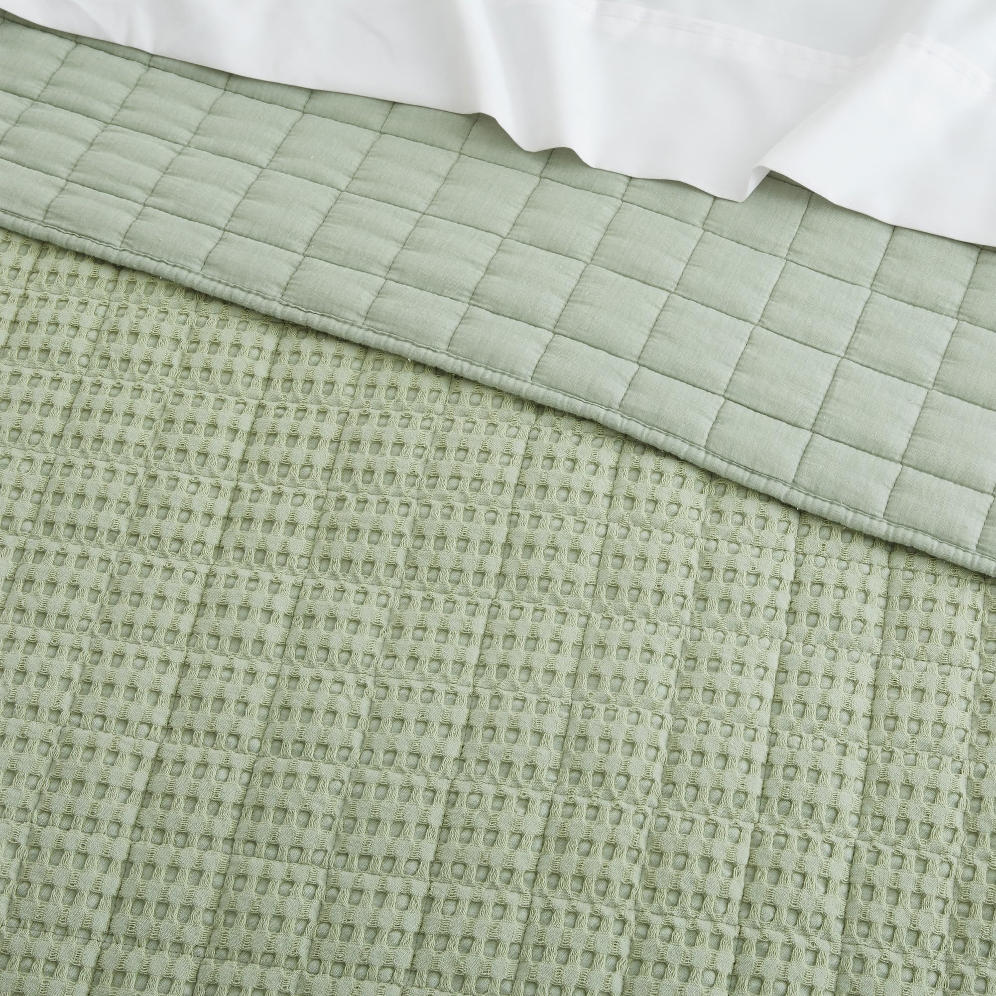 Levtex Home - Mills Waffle - Juego de Colcha -Verde Salvia - Imagen 7