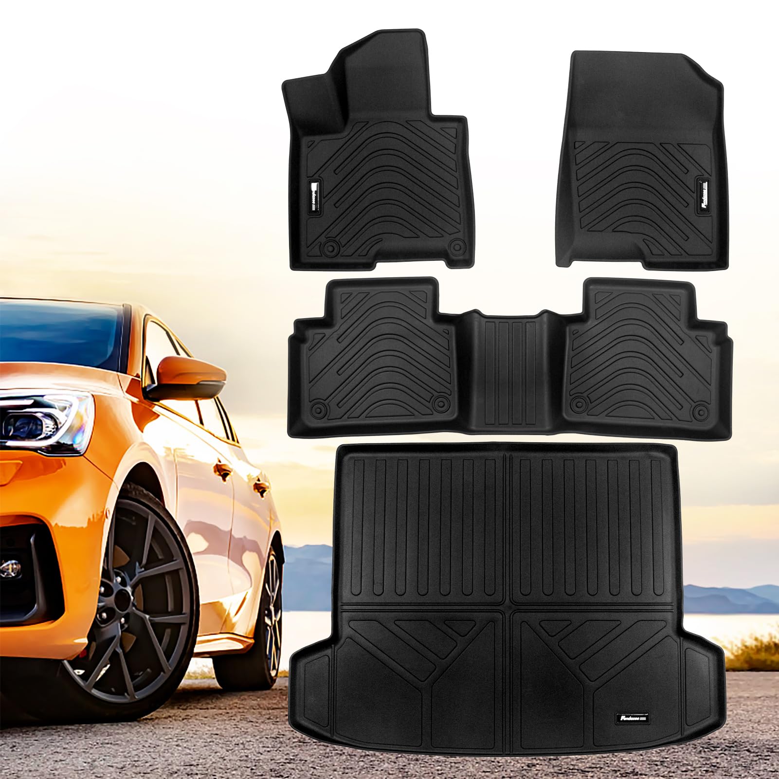 Juego de Tapetes para Piso y Tapete de Cajuela Compatible