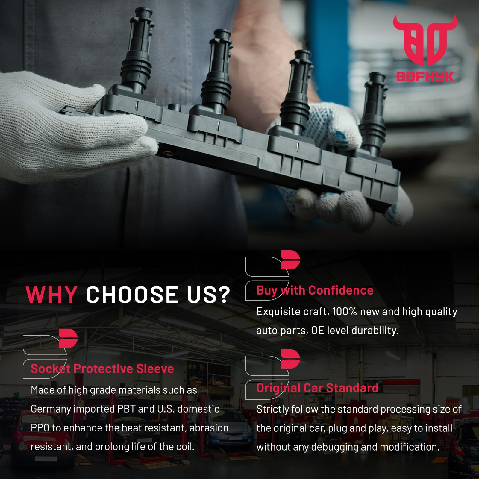 Paquete de Bobinas de Encendido BDFHYK Compatible con Honda - Imagen 9