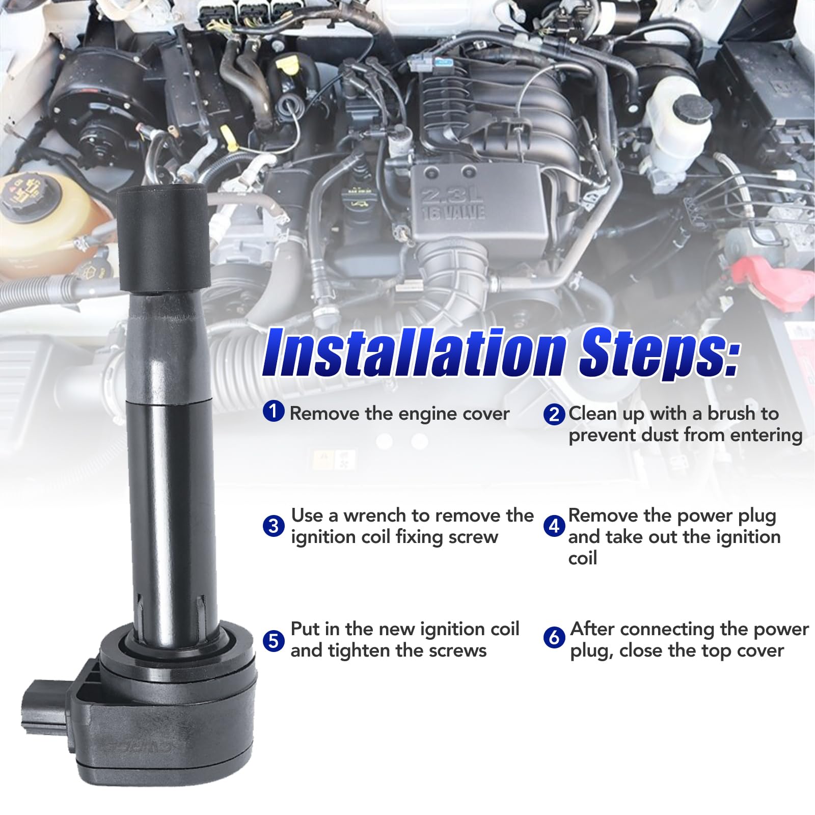 Paquete de 6 bobinas de encendido LCWRGS para Honda Odyssey - Imagen 6