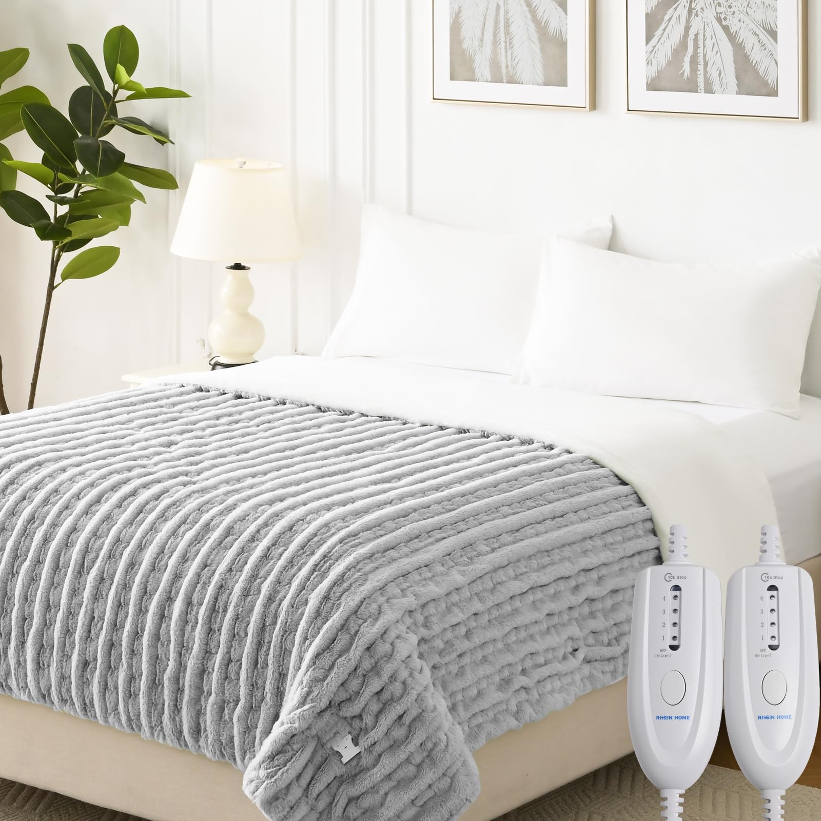 Manta Eléctrica RHEIN HOME Queen 84"x 90", -Gris