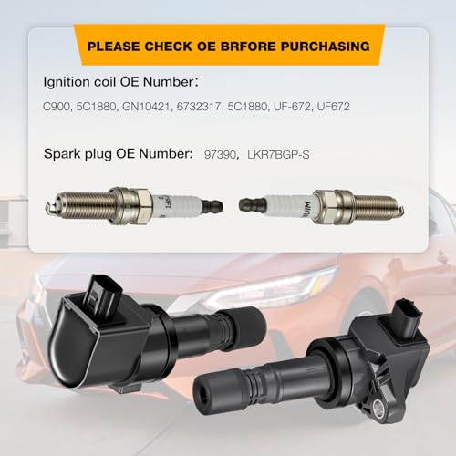 Conjunto de 4 Bobinas de Encendido UF672 y Bujías de Iridio - Imagen 3