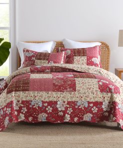 Juego de Colcha Acolchada de Algodón camandy 3 Piezas