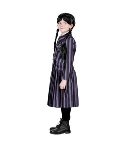 Disfraz Escolar de Niña Inspirado en Wednesday para Niños |