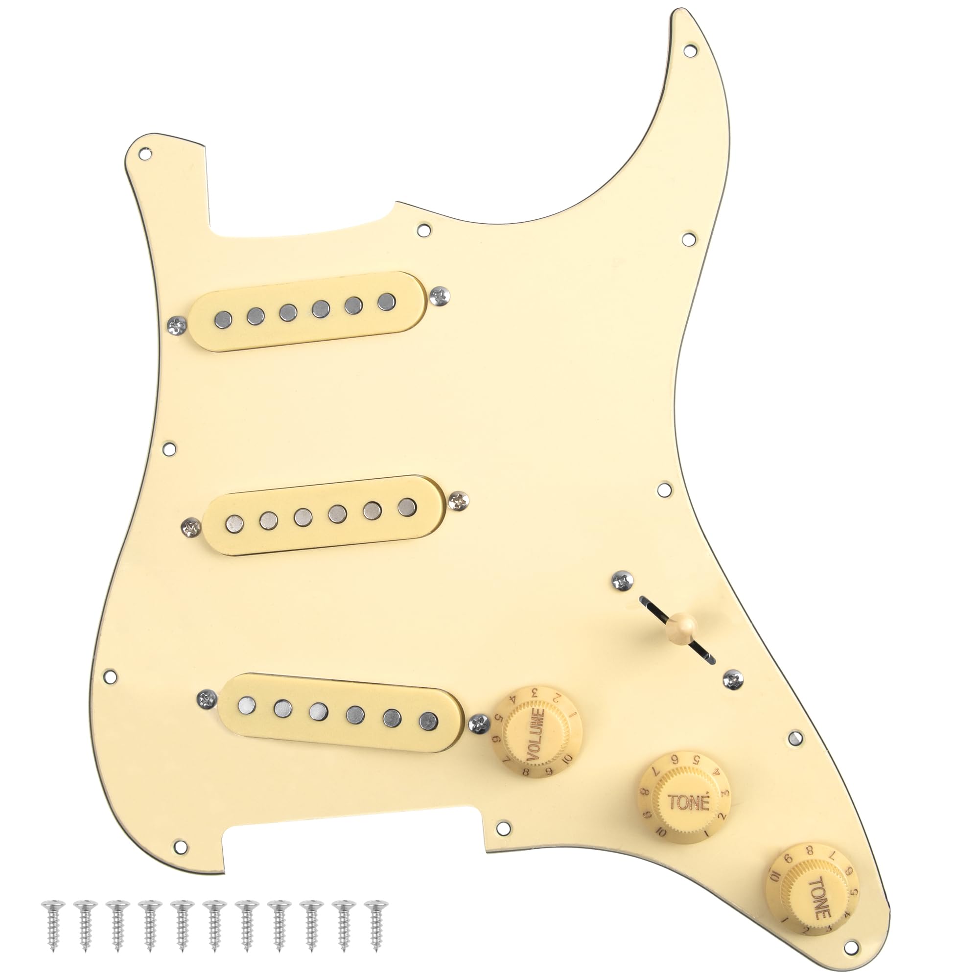 Yootones 11-Hole 3-Ply SSS Prewired Loaded -Crema