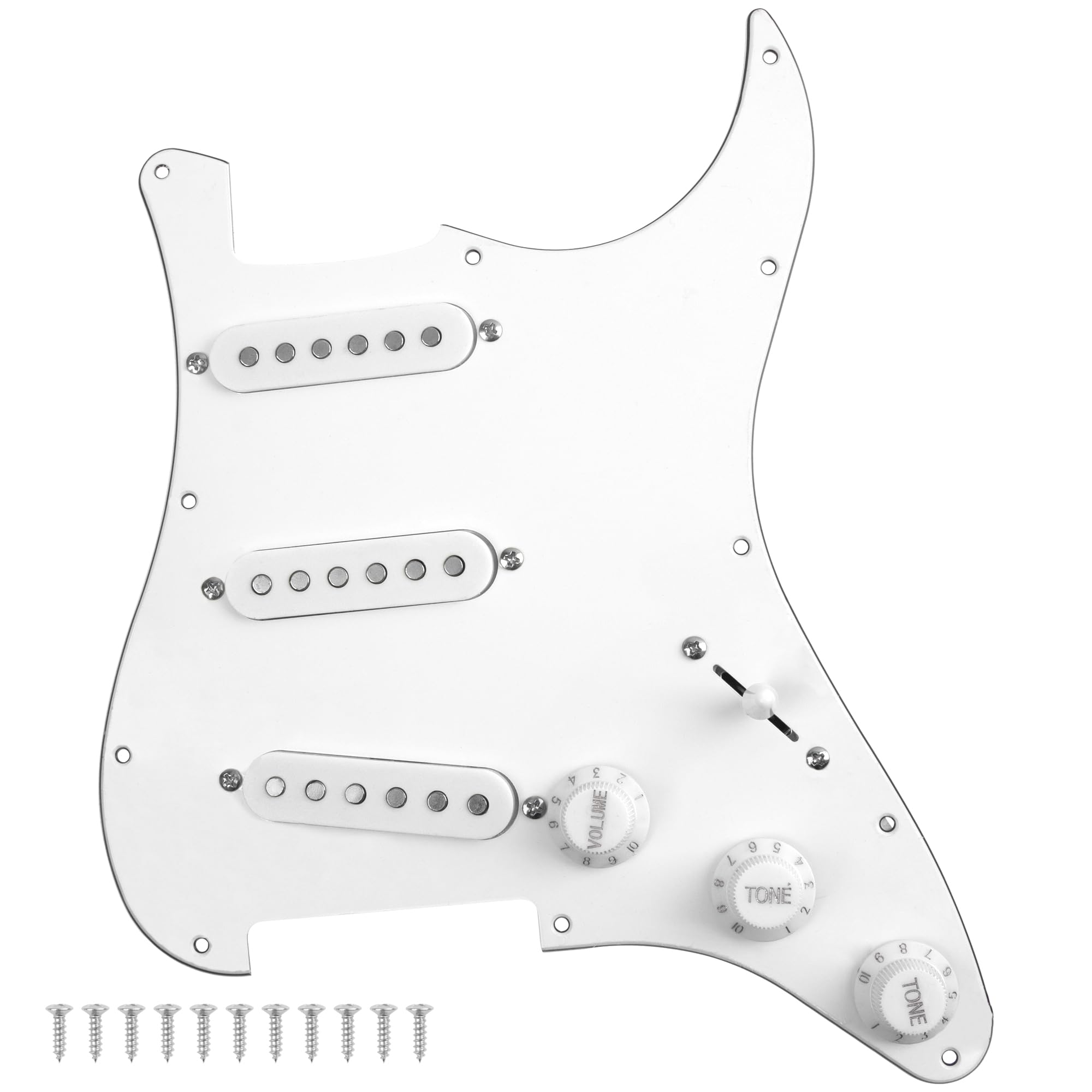 Yootones 11-Hole 3-Ply SSS Prewired Loaded -Blanco