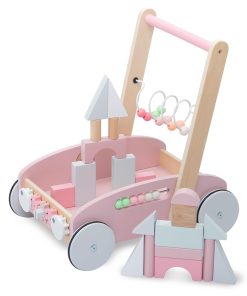 Andador de madera para bebés, juguete para empujar para