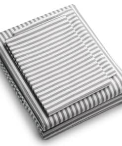 Juego de sábanas de algodón Pereti Italy, -Gris a rayas