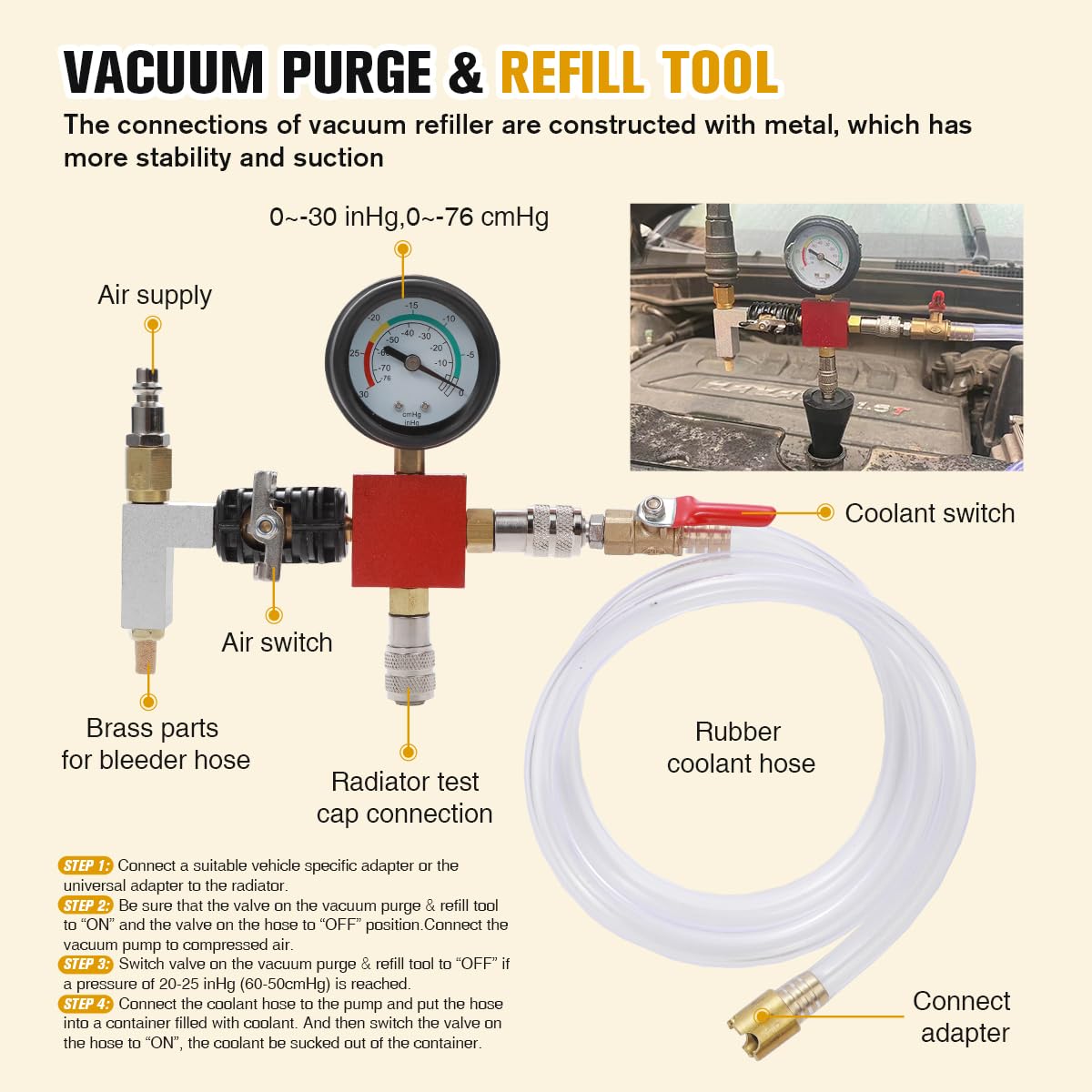 Kit de Prueba de Presión Universal del Radiador Wenzhon y - Imagen 4