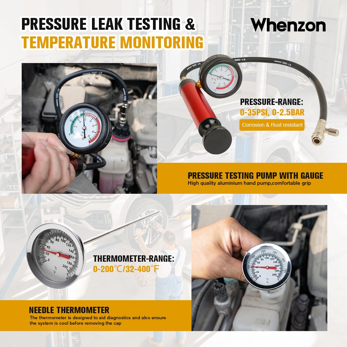 Kit de Prueba de Presión Universal del Radiador Wenzhon y - Imagen 3