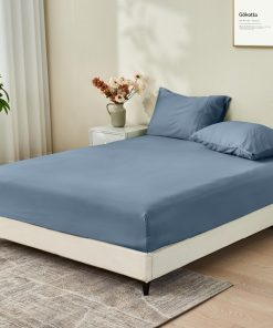 Juego de Sábana Ajustable de Bambú Rayón -Azul
