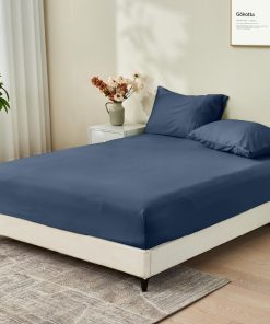 Juego de Sábana Ajustable y Fundas de -Azul Marino