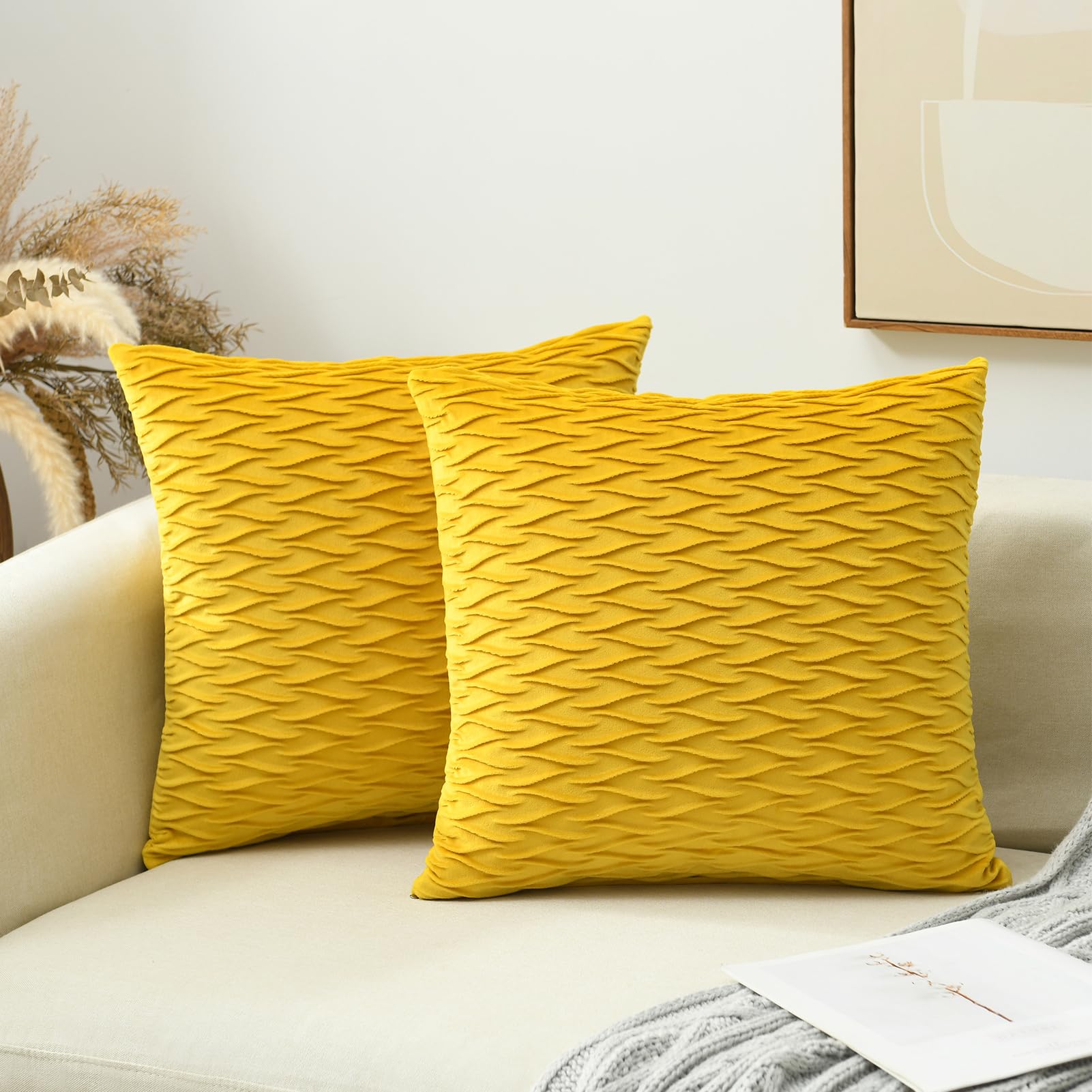 SahSahCasa Fundas de Cojín de Terciopelo Suave Decorativas