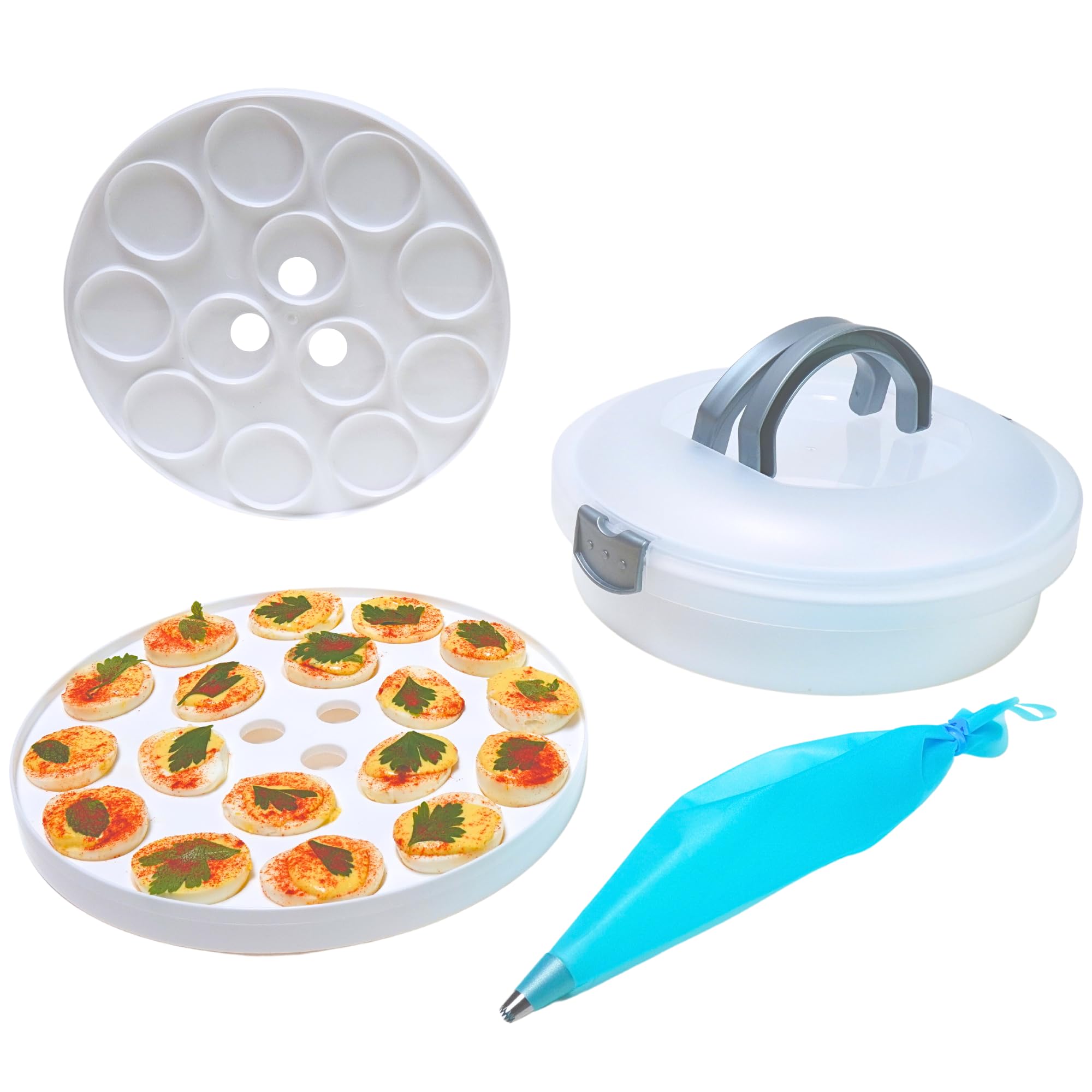 Transportador de Huevos Rellenos Echomerx con Tapa + Kit de