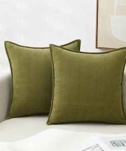 SahSahCasa Juego de Fundas para Cojines de Chenilla Suaves