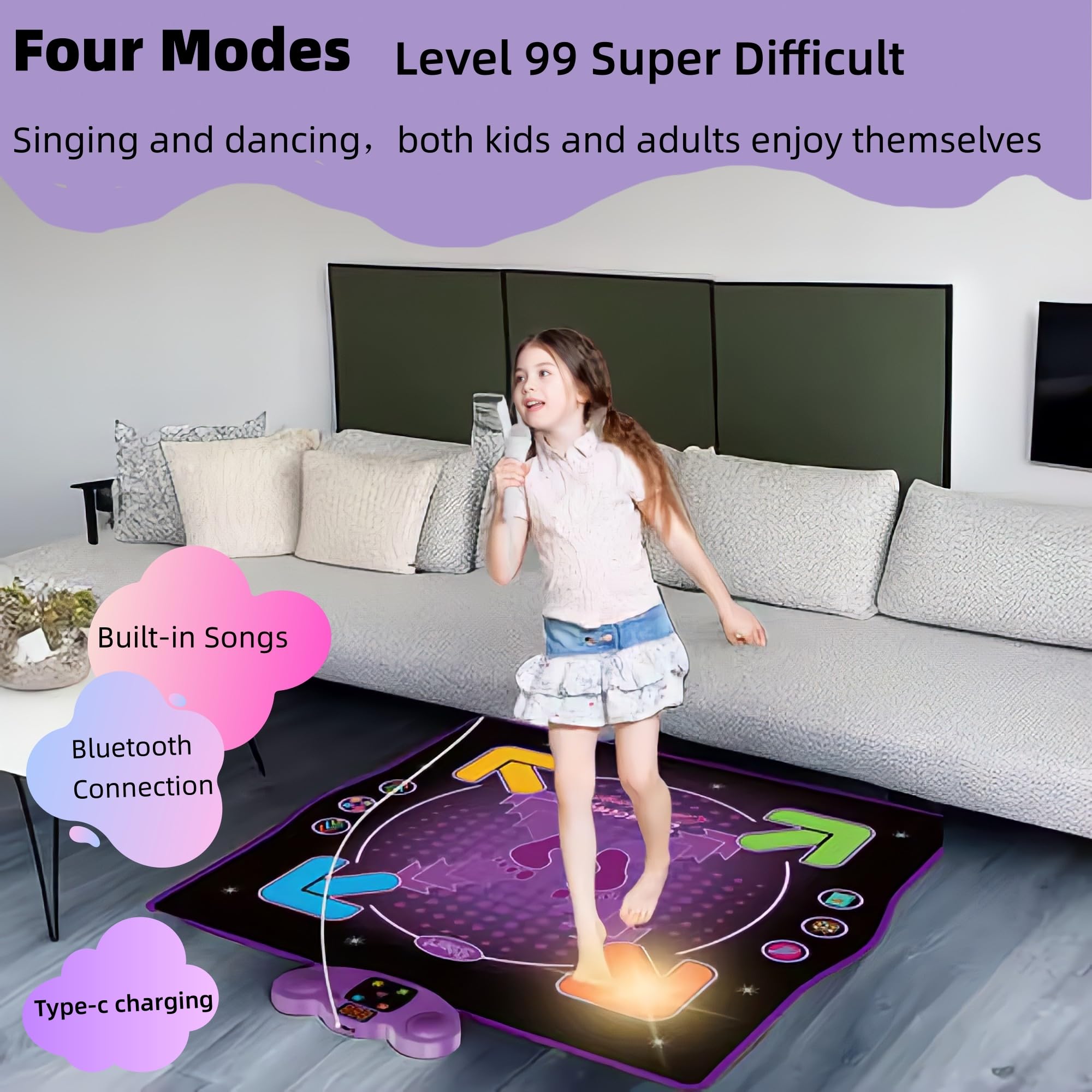 Tapete de Baile Periyelp para Niños de 4 a 8 Años, Juguete - Imagen 5