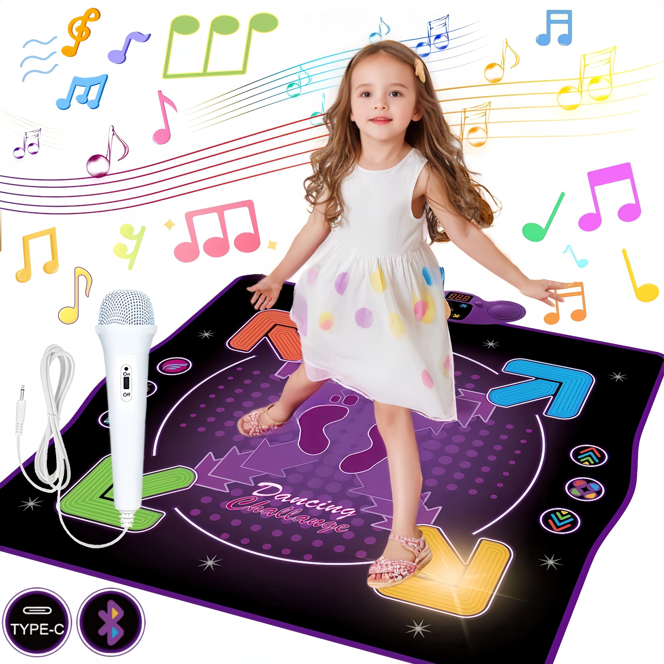 Tapete de Baile Periyelp para Niños de 4 a 8 Años, Juguete