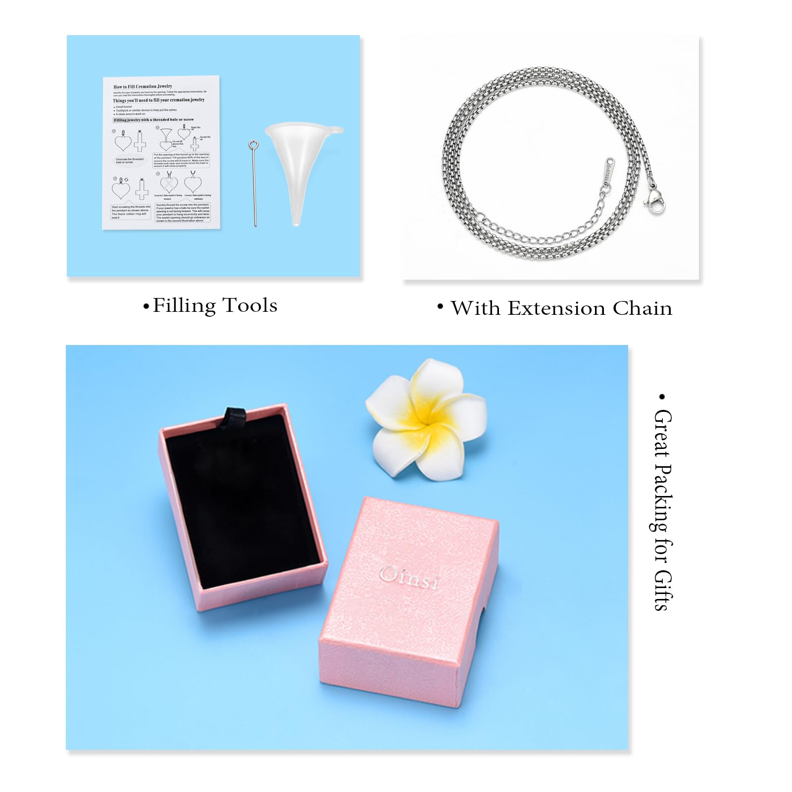 Collar Urna Memorial de Acero Inoxidable para Cenizas de - Imagen 8