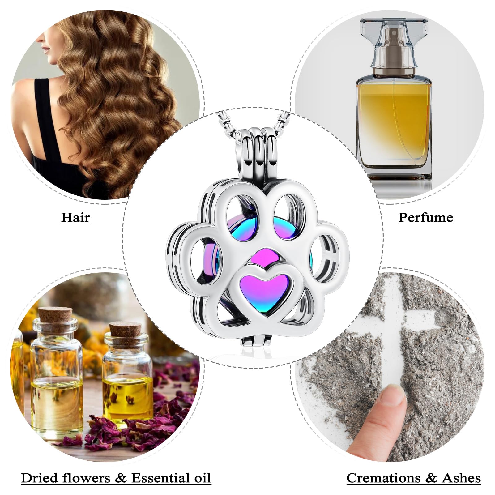 Collar Urna Memorial de Acero Inoxidable para Cenizas de - Imagen 6