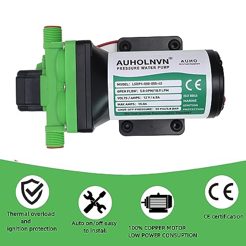 Bomba RV AUHO, Bomba de Presión de Agua RV Autocebante 12V - Imagen 7