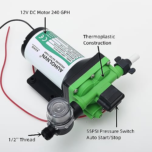 Bomba RV AUHO, Bomba de Presión de Agua RV Autocebante 12V - Imagen 5