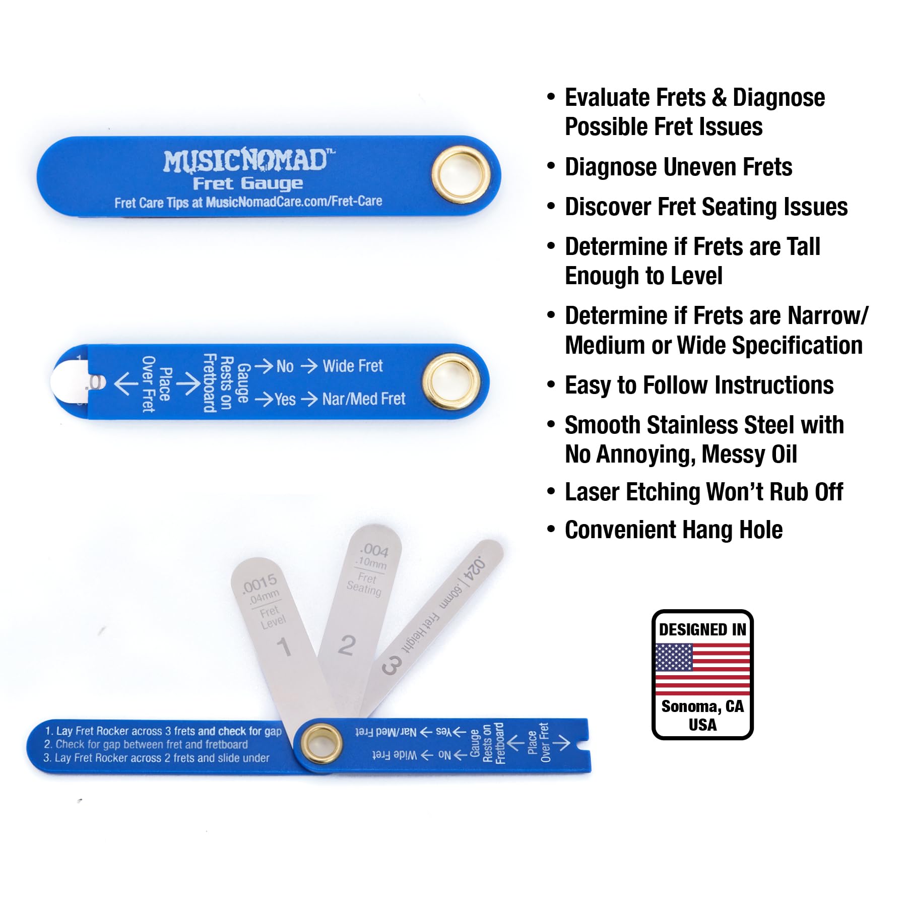 Kit de Evaluación de Trastes de Precisión MusicNomad con - Imagen 6