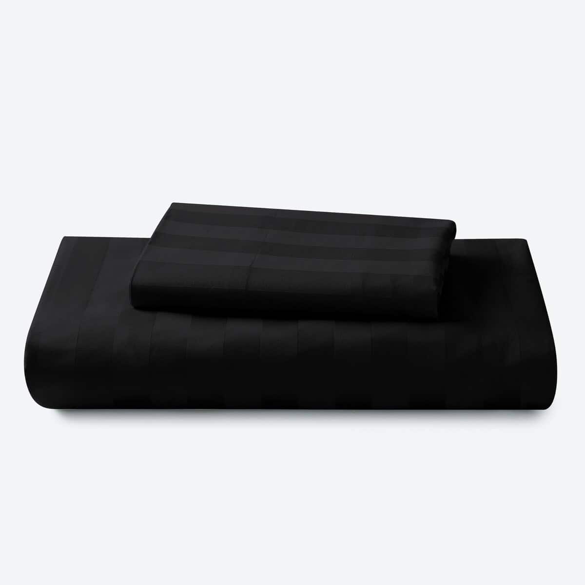 Juego de Sábana Ajustable Zaizaihome de 600 -Negro a Rayas