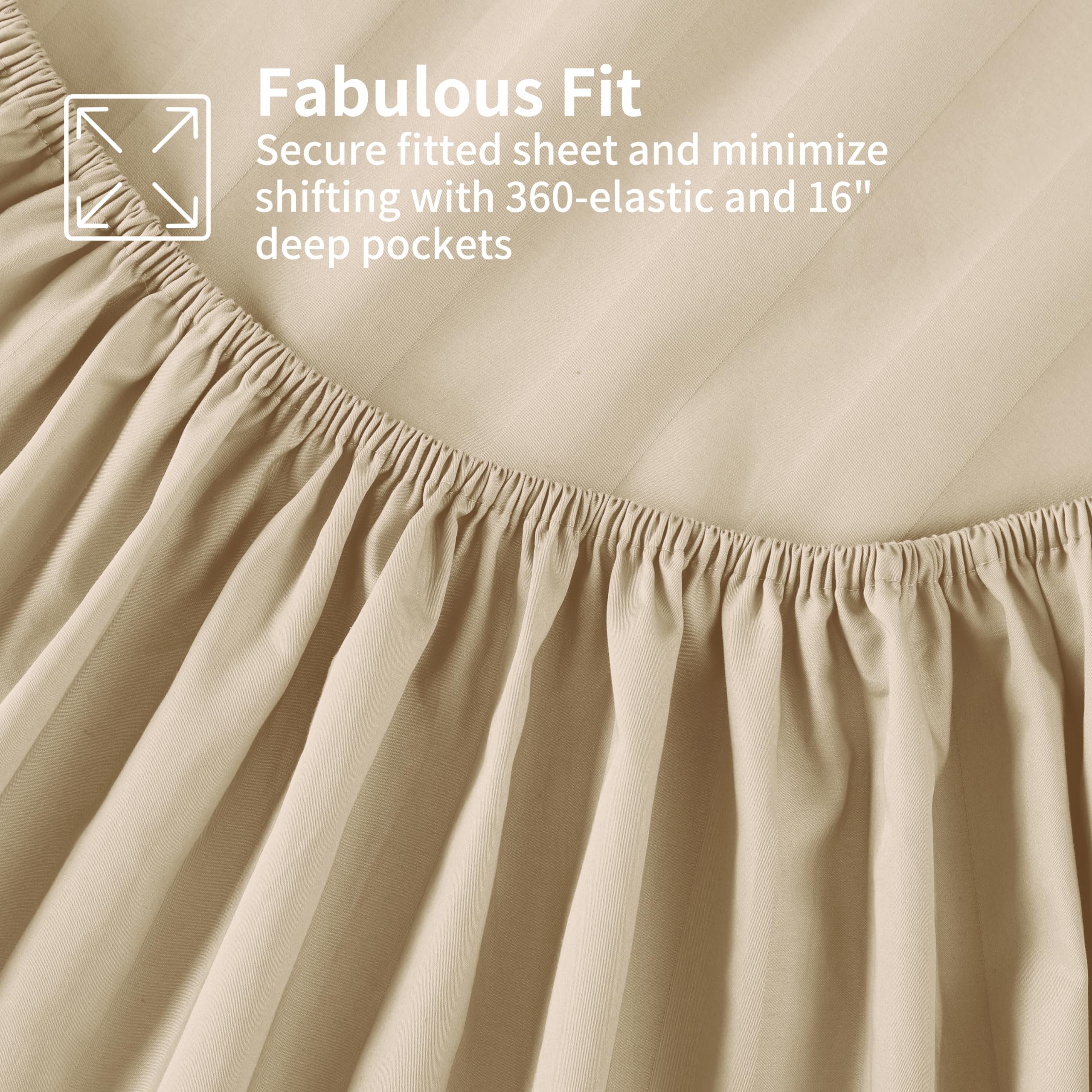 Juego de sábana ajustable Zaizaihome de 600 hilos, tamaño - Imagen 8