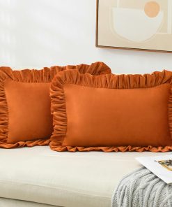 Fundas de cojín decorativas de terciopelo con borde