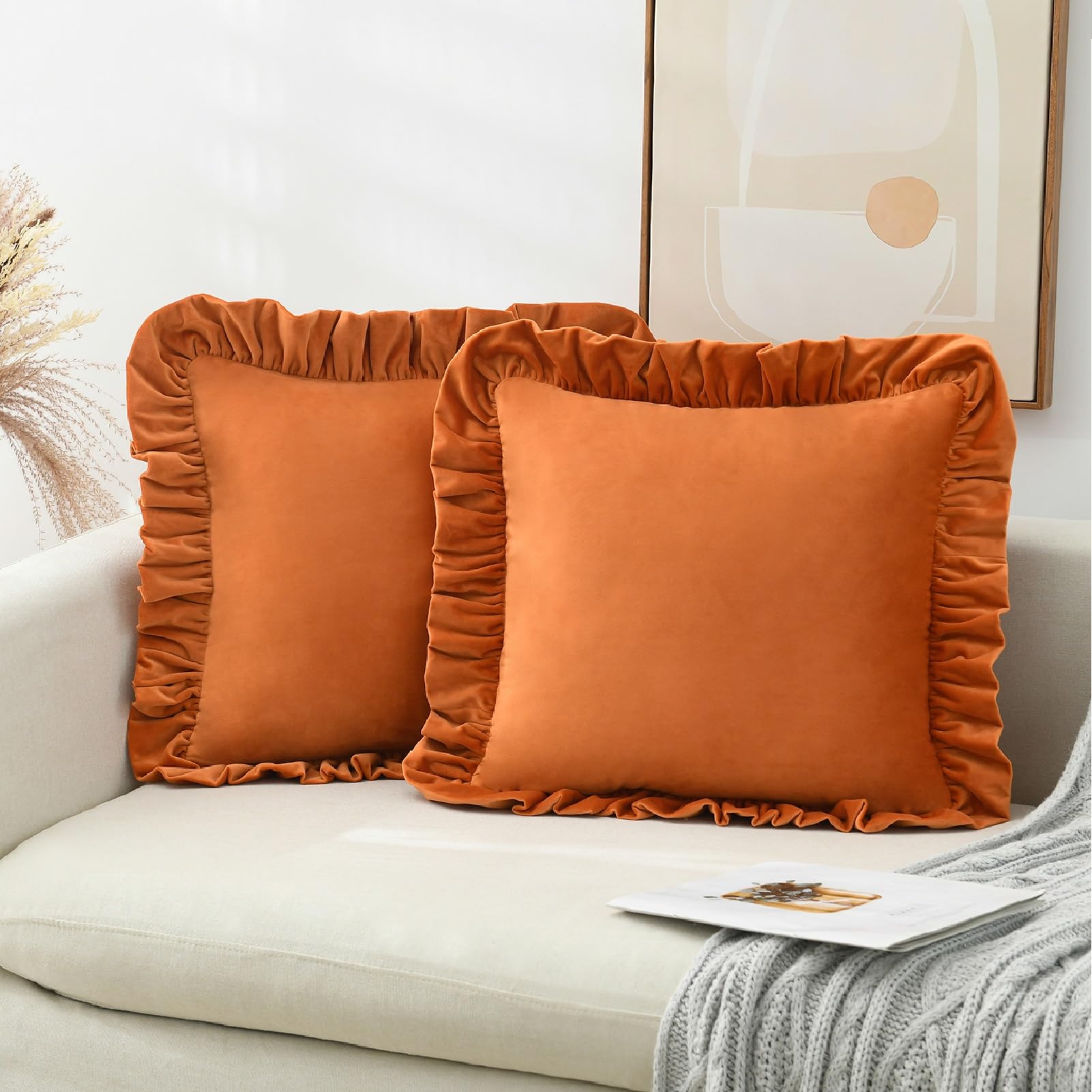 Fundas de cojín decorativas de terciopelo Finlonte con