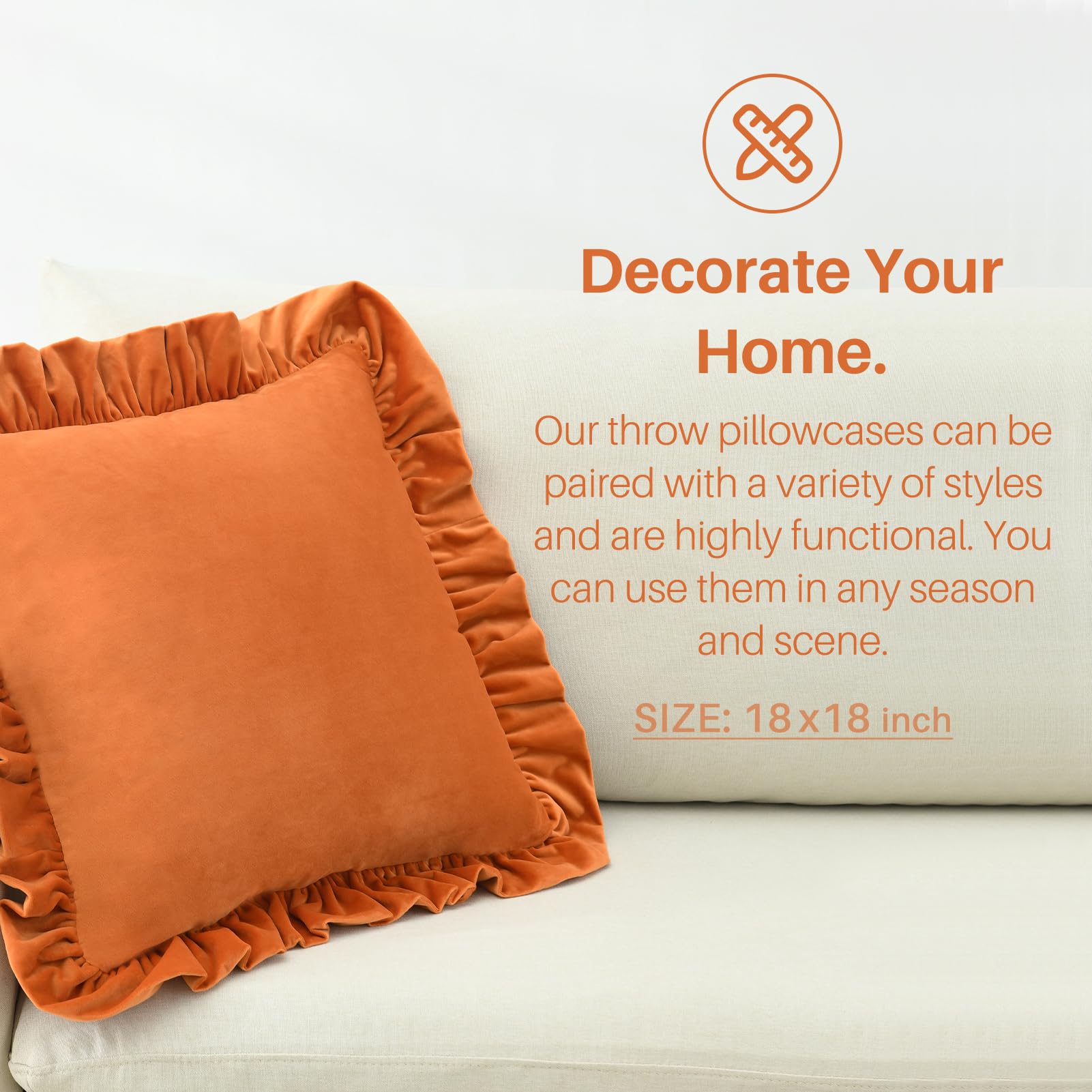 Fundas de cojín decorativas de terciopelo Finlonte con - Imagen 7