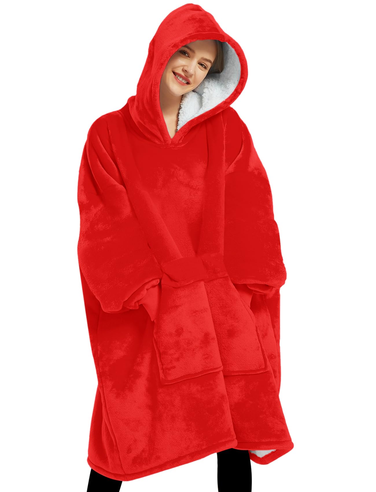 Manta con Capucha Grande para Mujer, Dos Capas de Suave