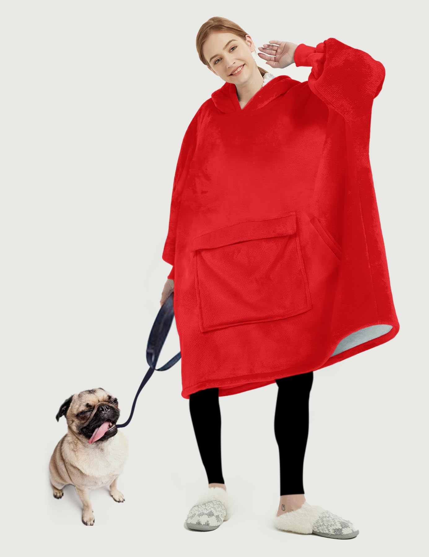 Manta con Capucha Grande para Mujer, Dos Capas de Suave - Imagen 4