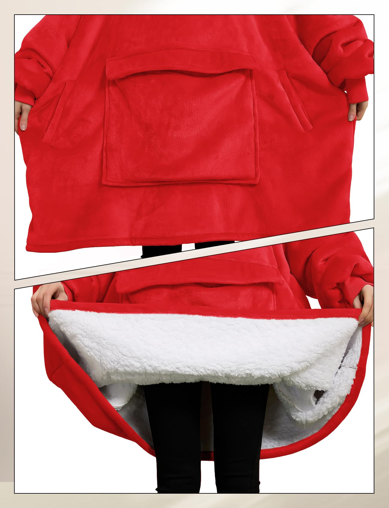 Manta con Capucha Grande para Mujer, Dos Capas de Suave - Imagen 6